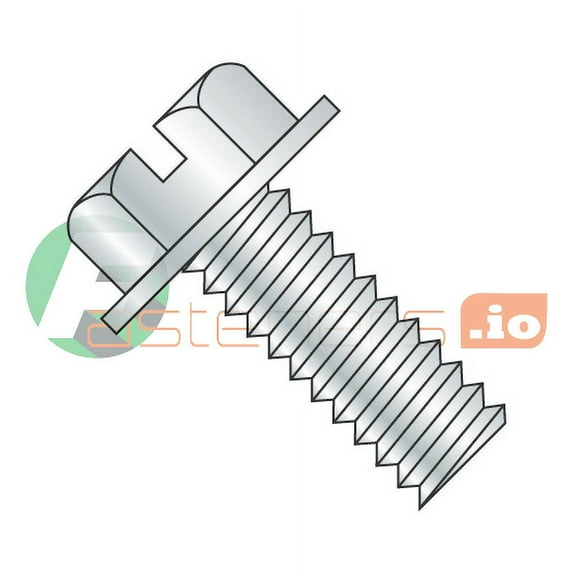 1/4-20 x 3/8" Machine Screws / Slotted / Hex Washer Head / Steel / Zinc (Quantity: 4,000 pcs)