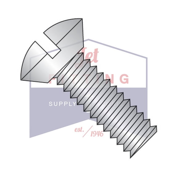 1/4-20 x 3/8" Machine Screws | Slotted | Oval Undercut Head | 18-8 Stainless Steel (Quantity: 1000)