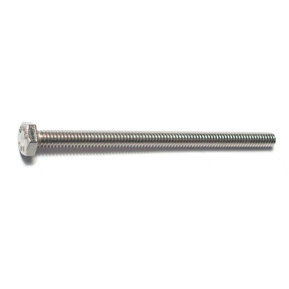 1/4"-20 x 4" 18-8 Stainless Coarse Full Thread Hex Head Tap Bolts (5 pcs.)