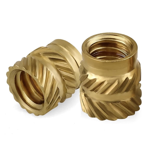 1/4-20 x 5/16" D x 1/2" H Heat Set Threaded Inserts - Brass Nut Inserts Knurled Grip for 3D Printing/Plastic/Prototyping - Thermal Insertion Fasteners for CNC, RC Models, DIY Projects, 50-Pack