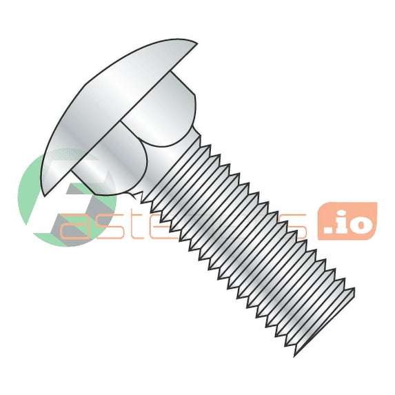 1/4-20 x 5/8" Carriage Bolts / Full Thread / Steel / Zinc (Quantity: 2,000 pcs)