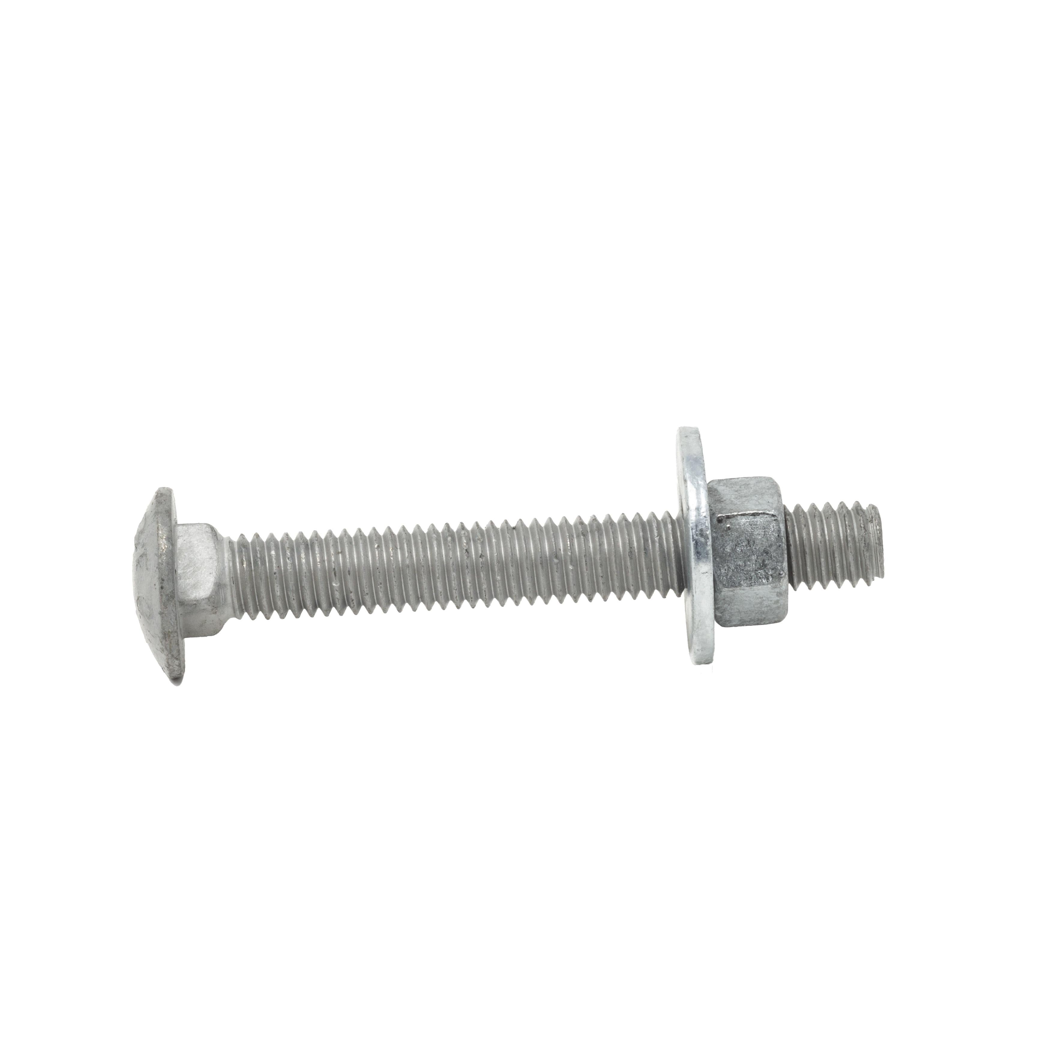 1/4"20 x 6" Hot Dipped Galvanized Carriage Bolt w/Nuts & Flat Washers, Quantity 100 by