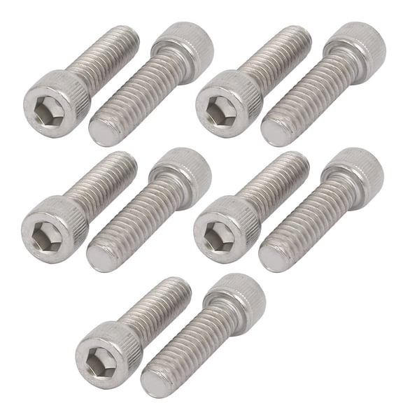 1/4"-20 x 7/8" 304 Stainless Steel Full Thread Hex Socket Head Cap Screws 10pcs