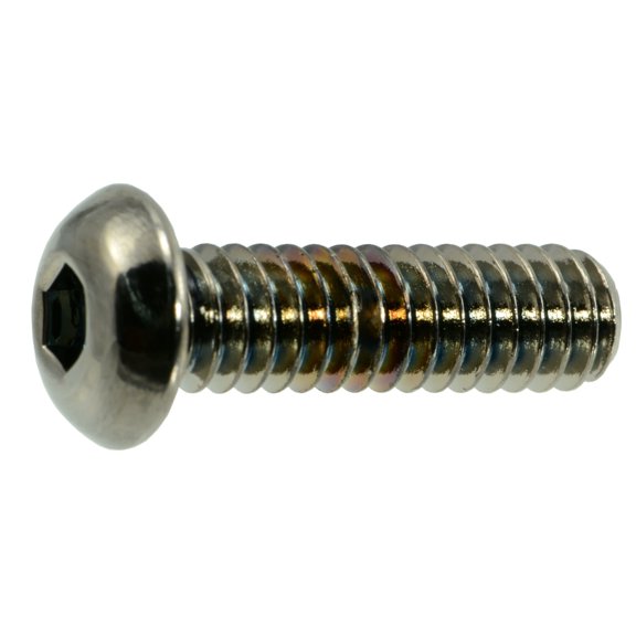 1/4"-20 x 7/8" Black Chrome Button Head Socket Cap Screws (6 pcs.)