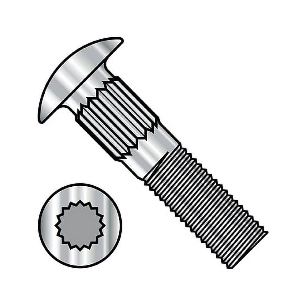 1/4-20X2 Ribbed Neck Carriage Bolt Fully Threaded 18 8 Stainless Steel (Pack Qty 375) BC-1432CR188