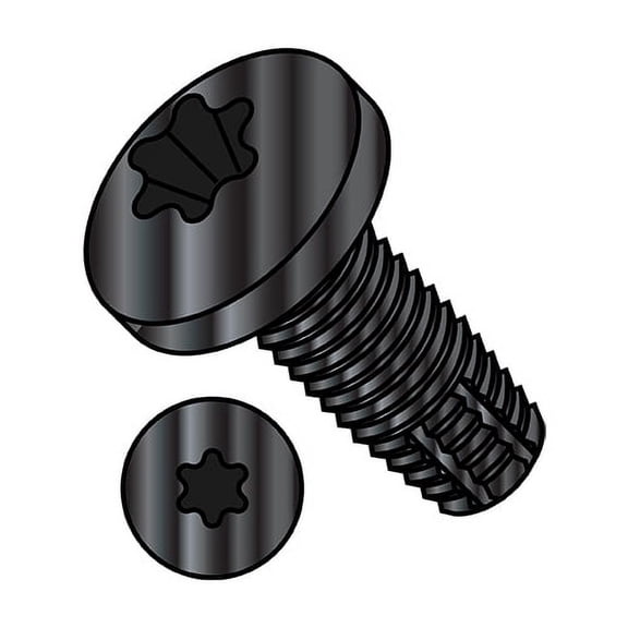 1/4-20X2 Six Lobe Pan Floor Board Screw Type F Fully Threaded Black Phosphate (Pack Qty 500) BC-1432FTPB
