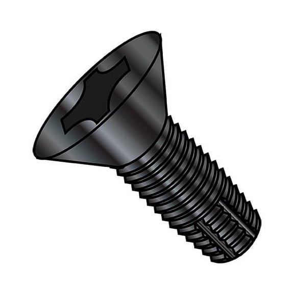 1/4-20X3 Phillips Flat Thread Cutting Screw Type F Fully Threaded Black Oxide (Pack Qty 700) BC-1448FPFB