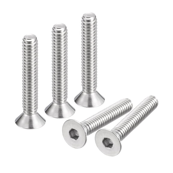 1/4-20x1-1/2" Flat Head Socket Cap Screws, 304 Stainless Steel Hex Socket Drive Fasteners Bolts 30Pack