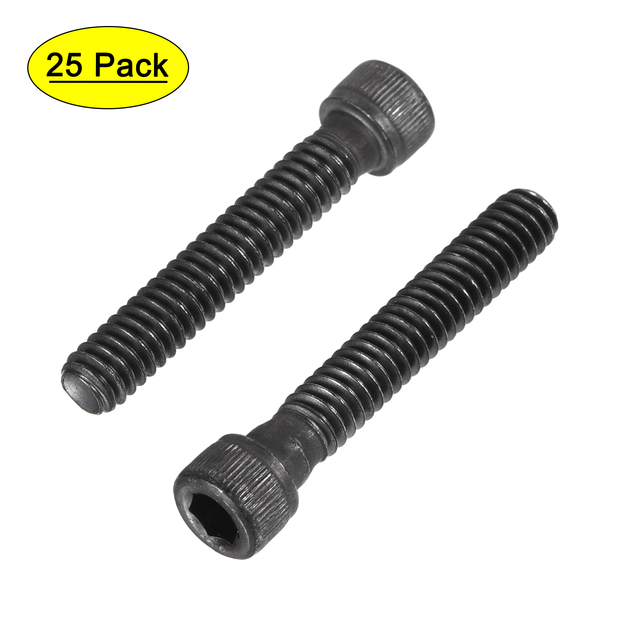 1/4-20x1-1/2" Hex Socket Bolts 12.9 Grade Alloy Steel Black Oxide 25 Pack - image 1 of 5