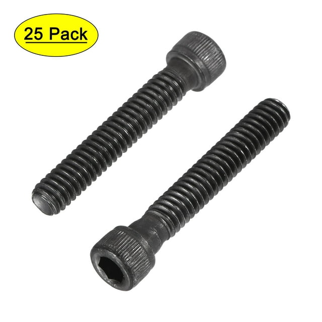 1/4-20x1-1/2" Hex Socket Bolts 12.9 Grade Alloy Steel Black Oxide 25 Pack