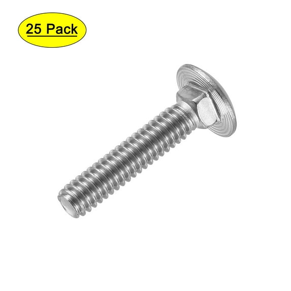1/4-20x1-1/4" Carriage Bolt 304 Stainless Steel Polishing 25 Pack