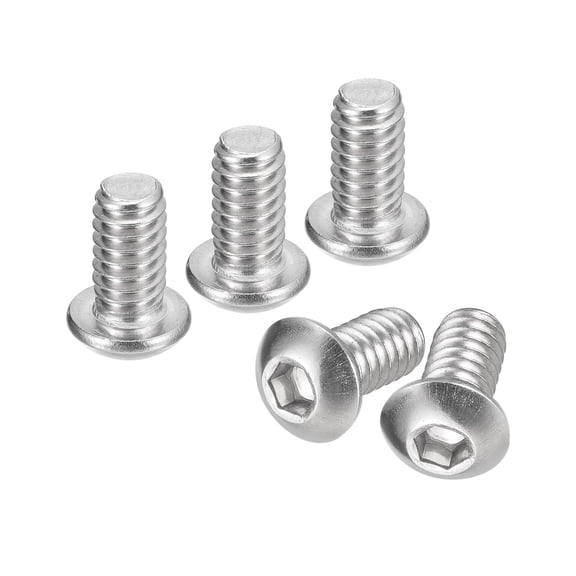 1/4-20x1/2" Button Head Socket Cap Screws, 50 Pack 304 Stainless Steel Screws