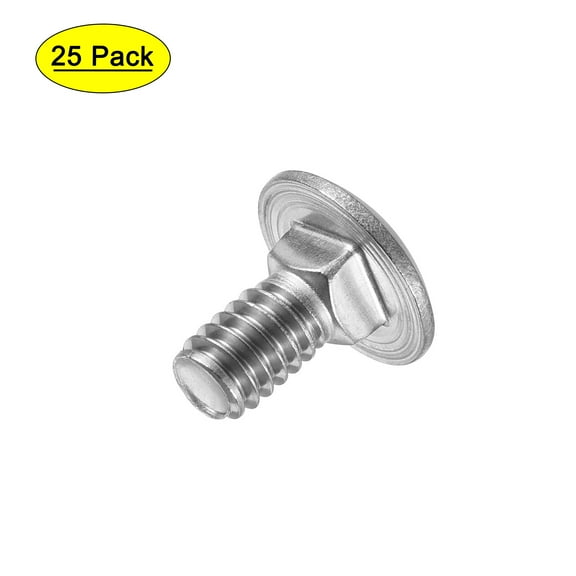 1/4-20x1/2" Carriage Bolt 304 Stainless Steel Polishing 25 Pack