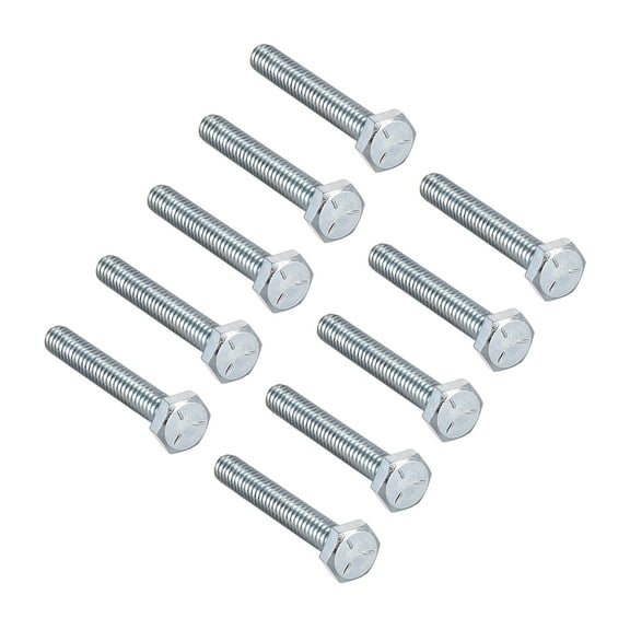1/4"-20x1-3/4" Hex Bolts Grade 5 UNC Carbon Steel Silver 10 Pack
