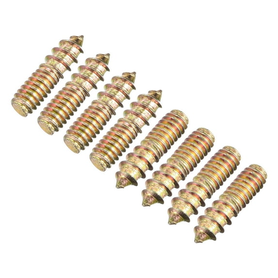 1/4-20x1" Hanger Bolts, 8 Pack Double Ended Screws Wood Dowel Screws