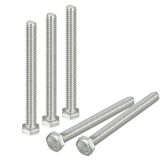 1/4 20x2 1/2" Hex Head Bolts, 10 Pack 304 Stainless Steel Hexagon Bolt Fully Thread Machine Screw