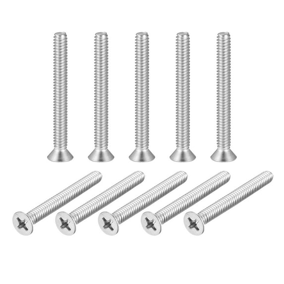 Uxcell 1/4-20x2-1/4" Flat Head Machine Phillips Screws 304 Stainless Steel Polishing 10 Pack