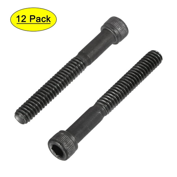 1/4-20x2" Hex Socket Bolts 12.9 Grade Alloy Steel Black Oxide 12 Pack
