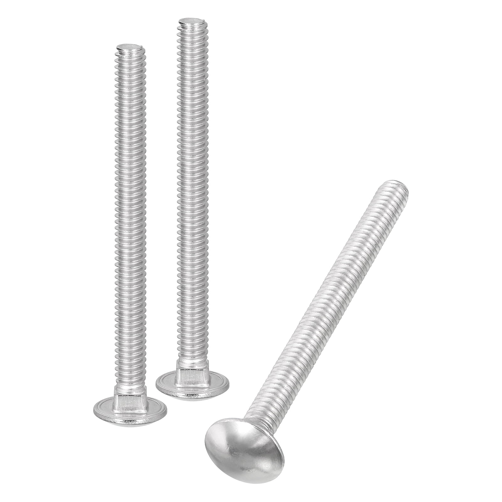 1/4-20x3" Carriage Bolt, 25pack Round Head Square Neck Screws, 304 Stainless Steel, Fully Threaded