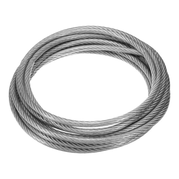 1/4" 25ft 304 Stainless Steel Cable Wire Rope 7 x 19 Strands Coated Aircraft Wire for Outdoors Decking