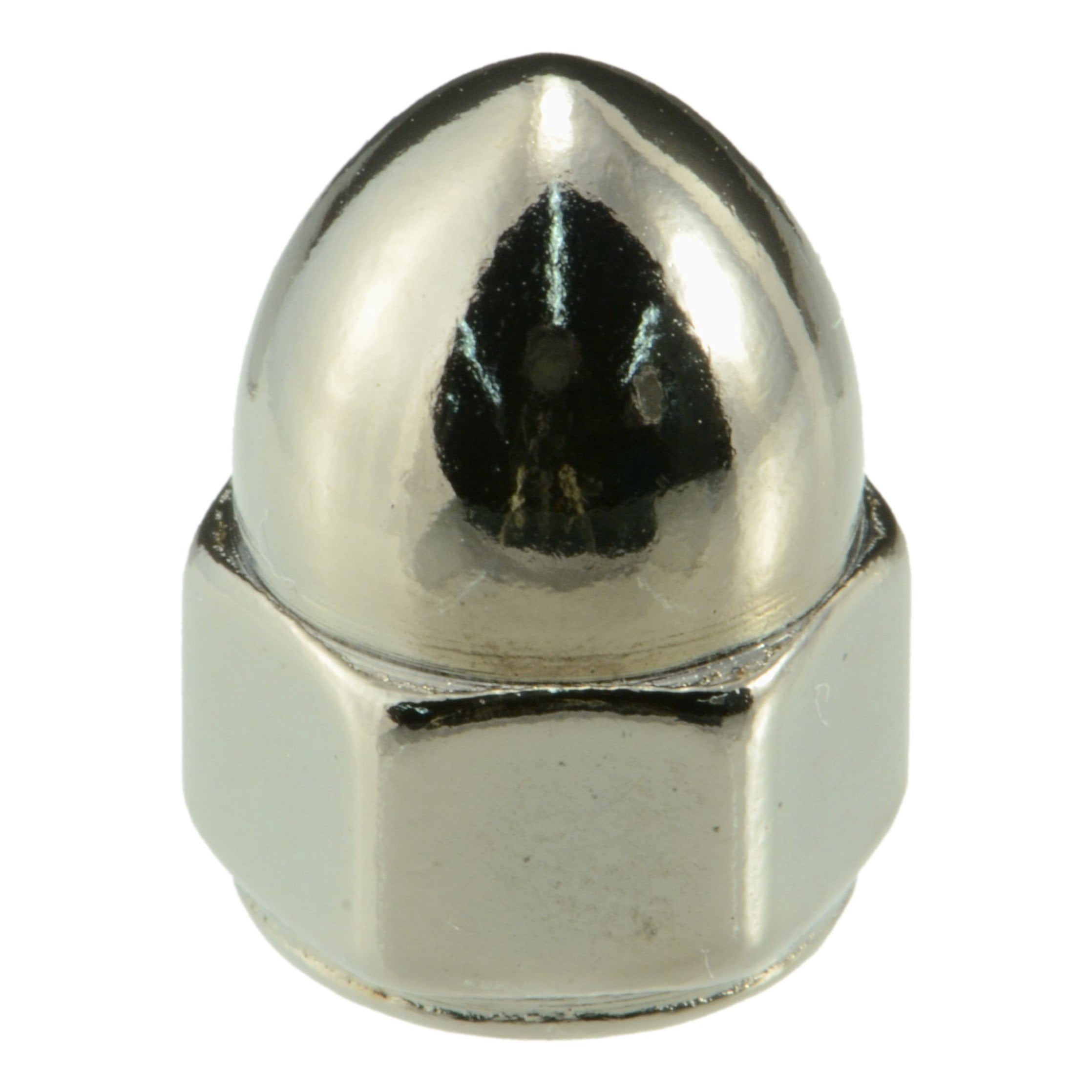 1/4"-28 Black Chrome Plated Steel Fine Thread Acorn Nuts (8 pcs.)