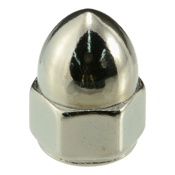 1/4"-28 Black Chrome Plated Steel Fine Thread Acorn Nuts (8 pcs.)