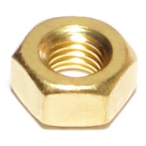 1/4"-28 Brass Fine Thread Hex Nuts (24 pcs.)