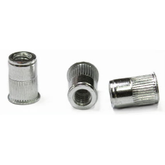 1/4-28 (Max Grip .165) Small Flange Ribbed Blind Threaded Insert / Aluminum - 1000 Piece Carton