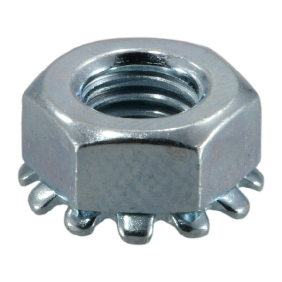1/4"-28 Zinc Plated Grade 2 Steel Fine Thread Kep Lock Nuts (15 pcs.)