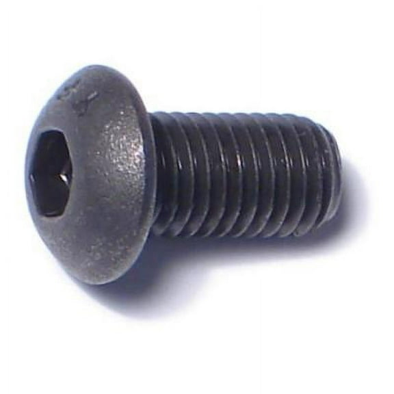 1/4"-28 x 1/2" Plain Steel Fine Thread Button Head Socket Cap Screws (12 pcs.)