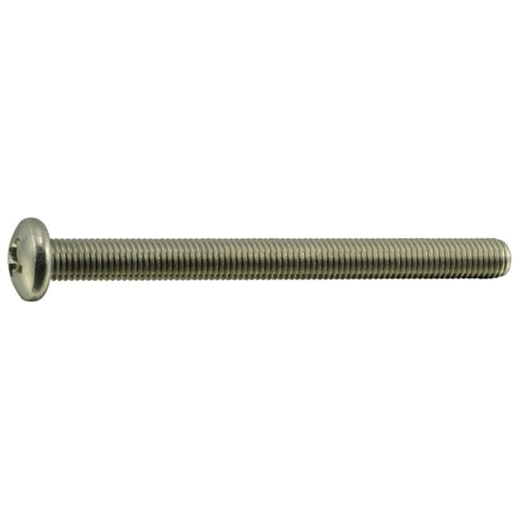 1/4"-28 x 3" 18-8 Stainless Phillips Pan Head Machine Screws (6 pcs.)