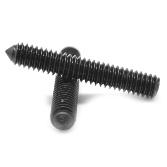 1/4"-28 x 3/4" Fine Thread Socket Set Screw Cone Point Alloy Steel Black Oxide Pk 25