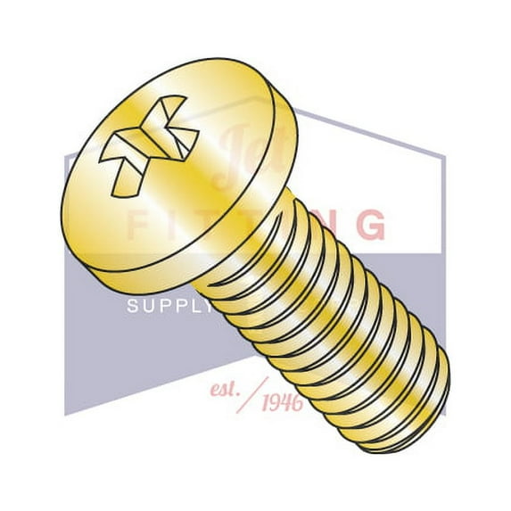 1/4-28 x 5/8" MS35207 Military Phillips Pan | Machine Screw | Fine Thread | Fully Threaded | Steel | Cadmium Yellow Plated (Quantity: 1000)