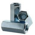 thumbnail image 1 of 1/4"-28xW3/8"xL7/8" ECONOMY Hex Coupling Nut, A563 Grade A, Zinc CR+3 (inch) (Quantity: 2500), 1 of 1