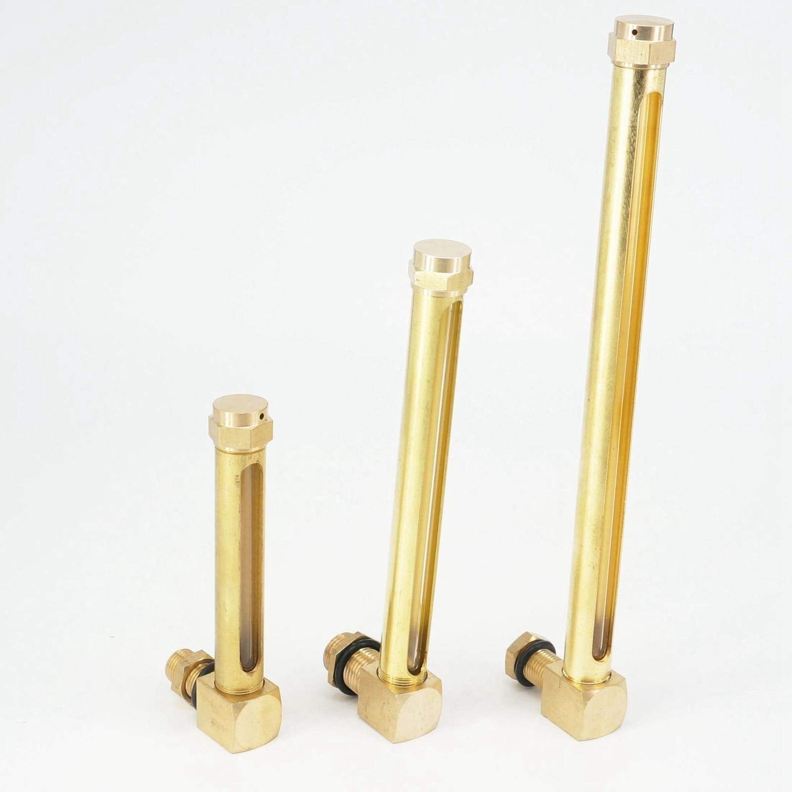 Brass Elbow tubular oil level indicator gauge with separate screw in fitting
