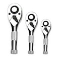 thumbnail image 1 of 1/4, 3/8, 1/2 Inch Drive Stubby Ratchet Set 3Pc Mini Ratchet Quick-Release Head 72-Tooth, 1 of 4