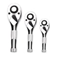 thumbnail image 1 of 1/4, 3/8, 1/2 Inch Drive Stubby Ratchet Set 3Pc Mini Ratchet Quick-Release Head 72-Tooth, 1 of 6