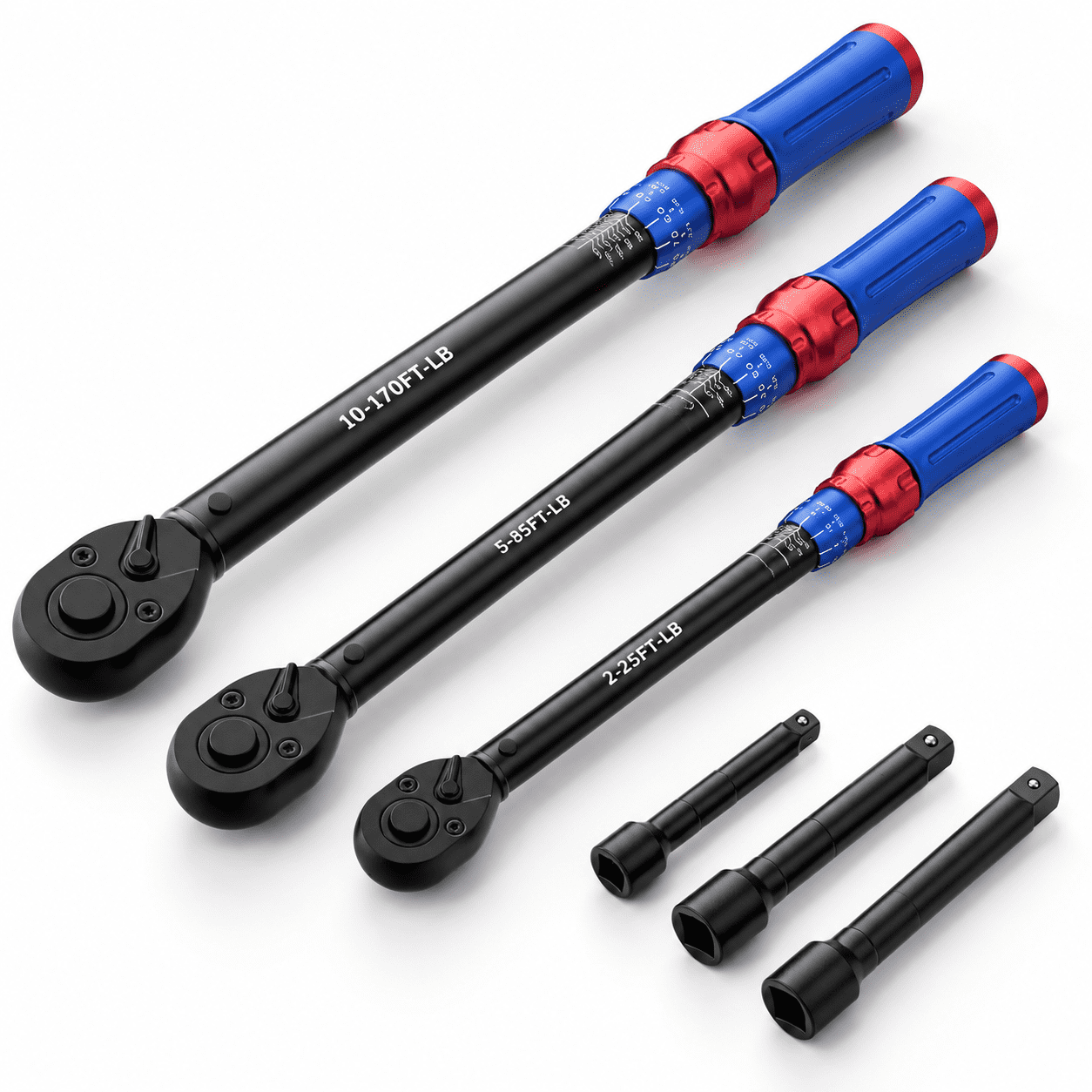 Torque Driver Socket Set 1/4 3/8 1/2 Inch Drive Torque Wrench Set for Auto and Bike Repair ...