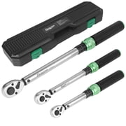 1/4 & 3/8 & 1/2-inch Drive Click Torque Wrench, 3Pcs Torque Wrench Set 3.7 - 18.4 ft lb, 7.4 - 44.3 ft lb, 14.8 - 147.5 ft lb 72-Tooth Dual Scale for Bike, Moto, Car Repair