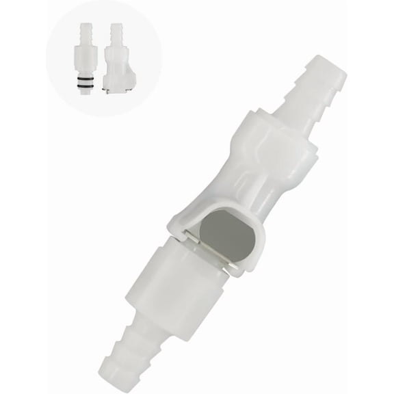 1/4" 3/8" 5/16" Plastic Hose Barb In-Line Quick Connector, Quick Release Vacuum Disconnect Coupling, Shut-Off Valved Insert Tube Quick Connect Fittings (1 Male+ 1 Female) (5/16")