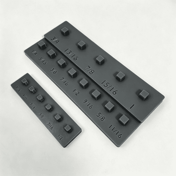 1/4" & 3/8" Drive Magnetic Socket Organizer Set, SAE Socket Holder Rack with Strong Magnetic Base, Garage Tool Storage for Mechanics and DIY
