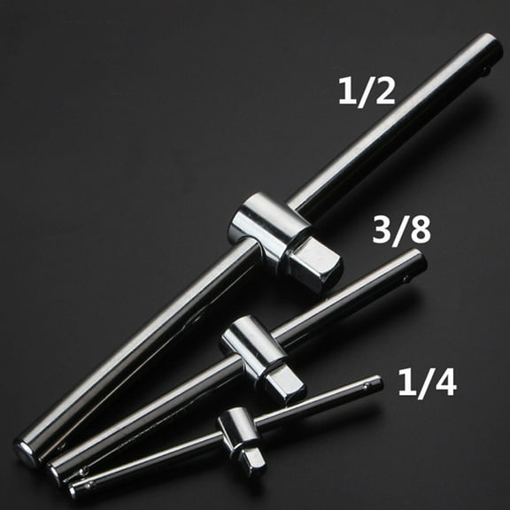 1/4" 3/8" Drive Sockets Wrench Extension Sliding T Bar Auto Repair Tool Material Lengthened Sliding Rod Hand Tools 195Mm Fangkenuo