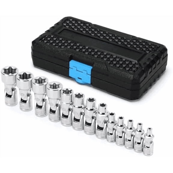 1/4" & 3/8" Drive Universal External Star Socket Set, 13-Piece Universal Joint External Torx Socket Set, CR-V, Storage Case$$Tools & Hardware Other