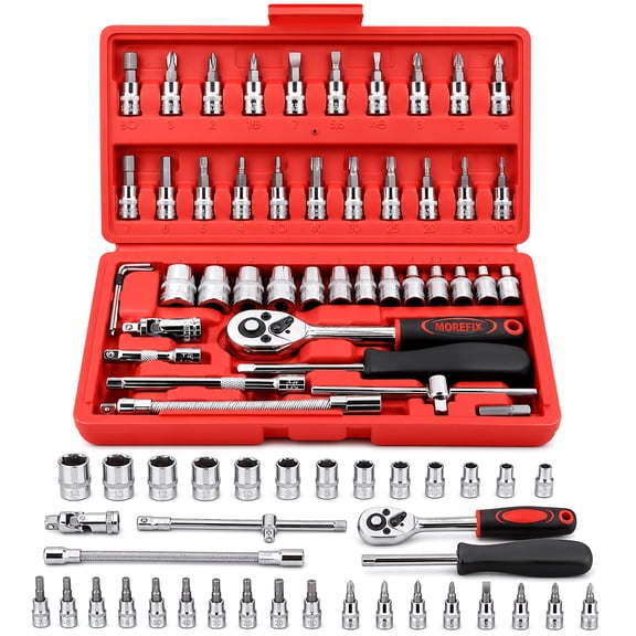 1/4"45+1 PCS-Red Socket Tools