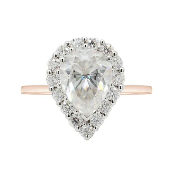 1 4/5 Carat Pear shape Lab Grown Created Diamond Solitaire Halo Promise Wedding Engagement Ring 14K Rose Gold Jewelry For Women (1.80 cttw, Color-G-H, Clarity-VVS1) EGL Certified Ring Size - 9.5