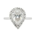 thumbnail image 1 of 1 4/5 Carat Pear shape Lab Grown Created Diamond Solitaire Halo Promise Wedding Engagement Ring 14K White Gold Jewelry For Women (1.80 cttw, Color-G-H, Clarity-VVS1) EGL Certified Ring Size - 11, 1 of 6
