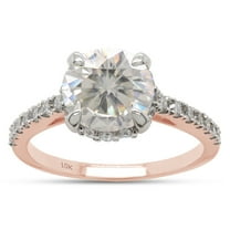 1 4/5 ct.t.w 8.5MM Round Cut Lab Created Moissanite Diamond Halo Solitaire Promise Engagement Ring For Women In 10K Solid Rose Gold (G-H Color, VVS1 Clarity, 1.80 Cttw)-4