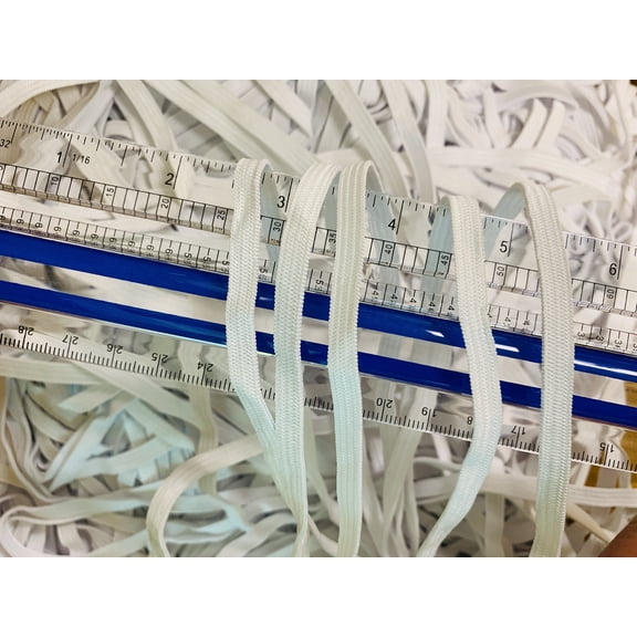 1/4" (5 mm) Thin Flat Elastic Band for Face Mask | 20 Yards Elastic String for Mask DIY (ES105)