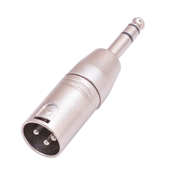 1/4" 6.35mm Male to XLR 3 Pin Male Socket Adapter Silver Interface Transfer Connector for Electronic Organ