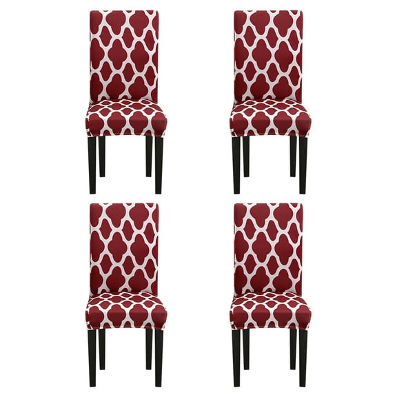 1/4/6 Pieces Polyester Stretch Dining Room Chair Covers Washable Seat Slipcovers Elegant Printed Home Wedding Banquet Decor
